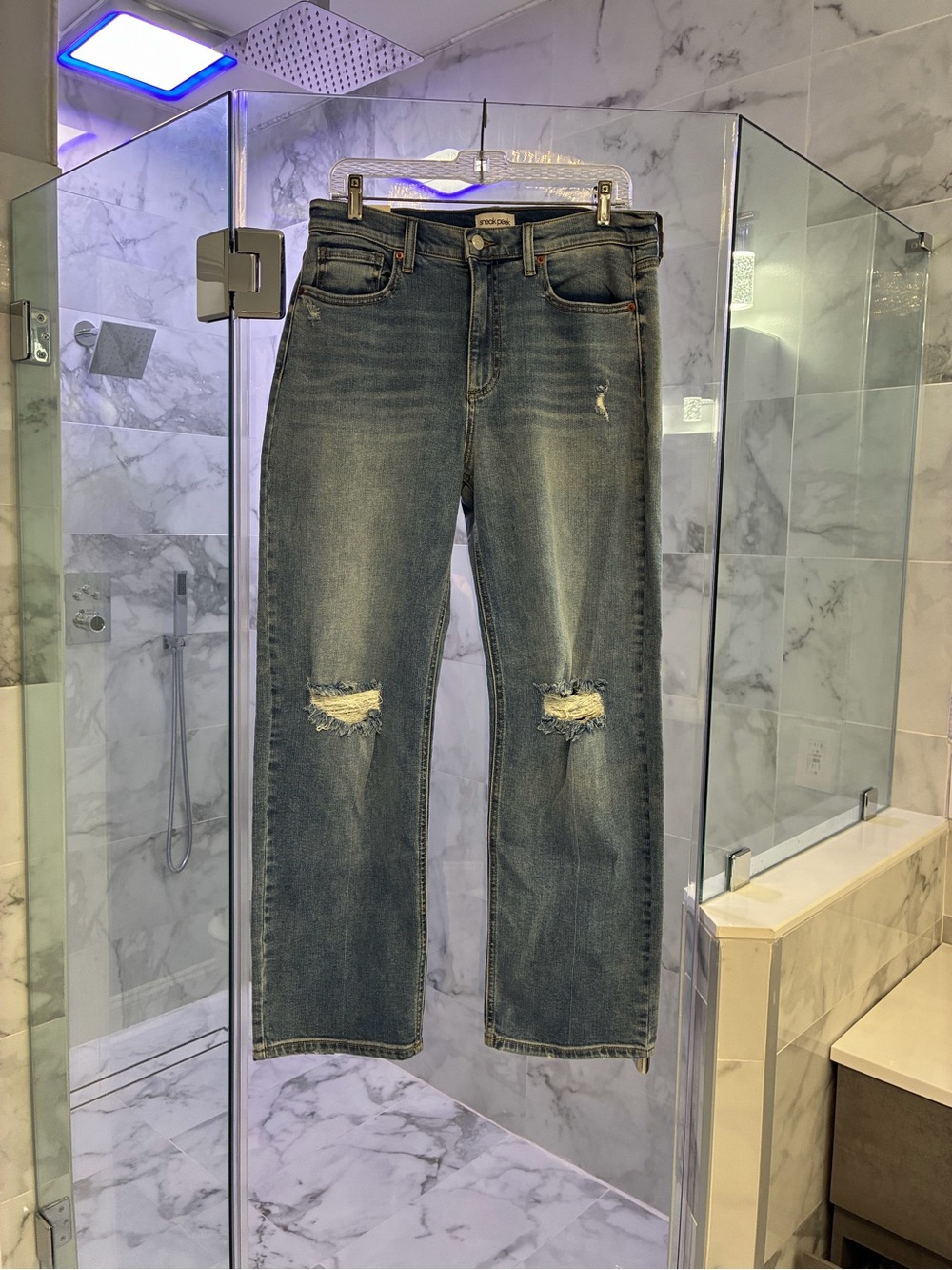 Sneak Peek Women's High Rise Loose Fit Straight Leg Jeans